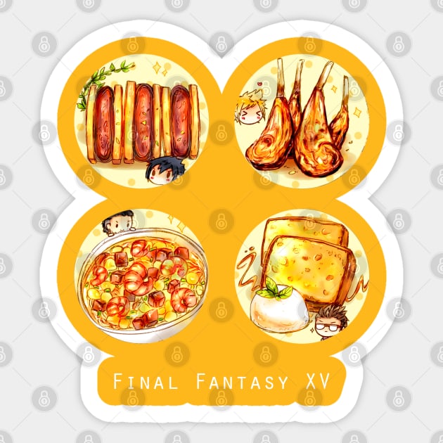 Final Fantasy XV The Boys' Favorite Foods Sticker by candypiggy